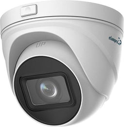 EtiamPro Dome IP-netwerkcamera, bewakingscamera, 4 MP, IR-leds, nachtzicht 30 m, varifocale lens, WDR-technologie, PoE-functie, app Guarding Vision, voor binnen en buiten, wit