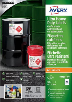 Etiket avery b7173-50 99x57mm polyester wit 500st | 5 stuks