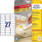 ETIKET AVERY L4737REV-25 63.5X29.6MM AFNEEMBAAR WIT 675STUKS