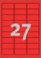 Etiket avery l6003-25 63.5x29.6 neon rood 675stuks
