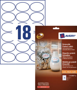Etiket avery l7101rev-20 63.5x42.3 mat wt 360stuks
