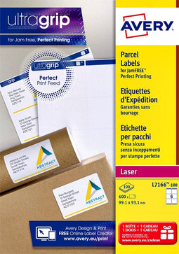 ETIKET AVERY L7166-100 99.1X93.1MM DEKKEND WIT 600STUKS