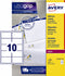Etiket avery l7173-250 99.1x57mm wit 2500stuks