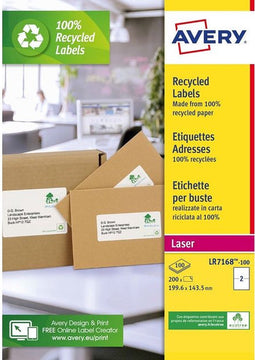 Etiket avery lr7168 199.6x143.5 recycled wt 200st | 5 stuks