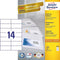 Etiket az 3653 105x42.3mm wit 1400stuks