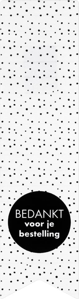 Etiket | Cadeauetiket | papier | Bedankt voor je bestelling | 135x35mm | rol à 200 stuks