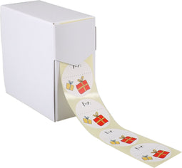 Etiket | Cadeauetiket | papier | Voor.. | ∅40mm | rood/geel/wit | rol à 500 stuks