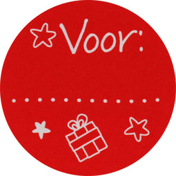 Etiket | Cadeauetiket | papier | Voor.. | ∅40mm | rood | rol à 500 stuks