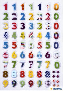 Etiket HERMA 3094 kleurrijke nummers stone | 10 stuks
