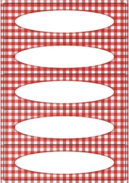 Etiket HERMA 3639 keuken ruit rood | 10 stuks