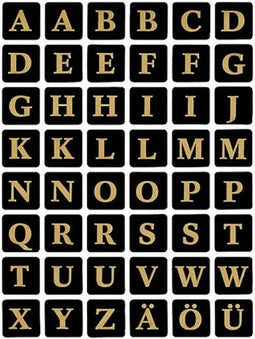 Etiket HERMA 4130 13x13Mm letters A-Z zwart op goud | 10 stuks