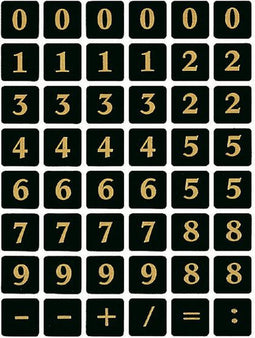 Etiket HERMA 4131 13x13mm getallen 0-9 zwart op goud | 10 stuks