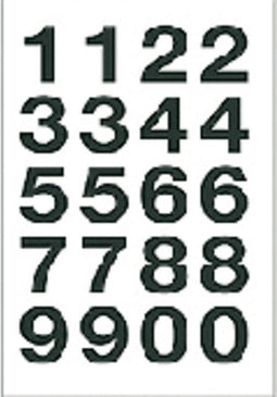 Etiket HERMA 4136 20x18mm getallen 0-9 zwart op transparant | 10 stuks