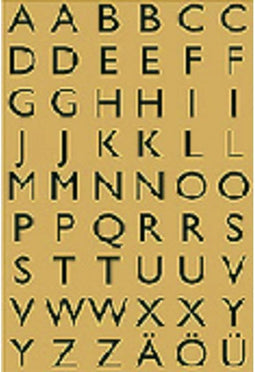 Etiket HERMA 4145 13x12mm letters A-Z zwart op goud | 10 stuks