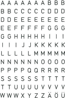 Etiket HERMA 4154 5mm letter A-Z zwart op transparant | 10 stuks