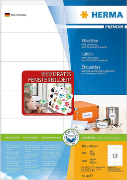 Etiket herma 4457 105x48mm premium wit 1200stuks