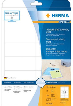 Etiket herma 4586 97x42.3 weerbest transp mt 120st | 32 stuks