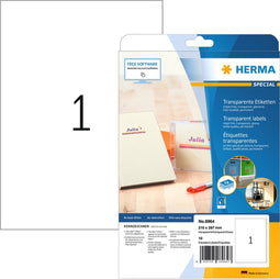 Etiket herma 8964 210x297mm 10st transp glanzend | 32 stuks