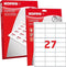Etiket Kores ILK 70x32mm recht doos a 100 vel 27 Etiketten per vel