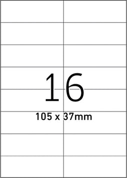 Etiket Office A4 - 105X37 - 16X