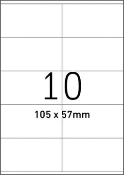 Etiket office a4 105x57 10x - 10 stuks