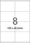 Etiket Office A4 105X68 | 2 8X | 10 stuks