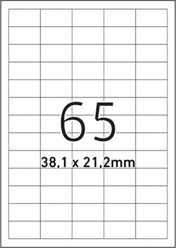 Etiket Office A4 - 38,1X21,2 - 65X
