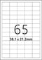 Etiket Office A4 - 38,1X21,2 - 65X