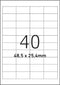 Etiket Office A4 48 - 5X25 - 4 40X