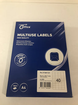 Etiket Office A4 52 - 5X29 - 7 40X