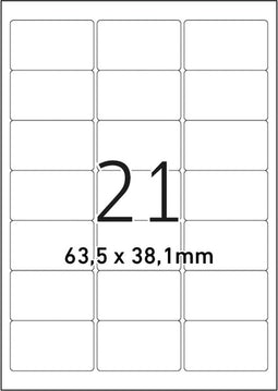 Etiket office a4 63.5x38.1 21x - 10 stuks