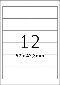 Etiket Office A4 - 97X42,3 - 12X