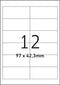 Etiket Office A4 - 97X42,3 - 12X