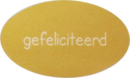 Etiket | papier | Gefeliciteerd | 50x30mm | goud | rol à 500 stuks