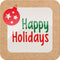 Etiket - papier - Happy Holiday - 40x40mm - wit/rood/groen - rol à 500 stuks