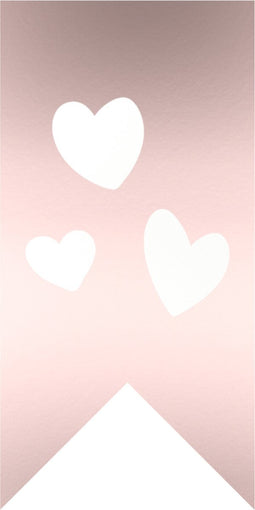 Etiket | papier | Hearts | 60x30mm | rosé | rol à 500 stuks