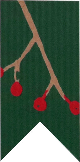 Etiket | papier | Vaandel blad | 60x30mm | bruin kraft/groen | rol à 500 stuks