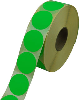 Etiket | Reclame-etiket | papier | permanent | ∅35mm | fluor/groen | rol à 2000 stuks