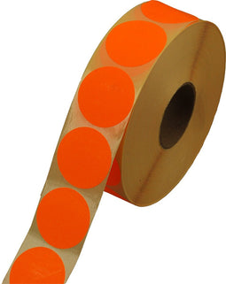 Etiket | Reclame-etiket | papier | permanent | ∅35mm | fluor/oranje | rol à 2000 stuks