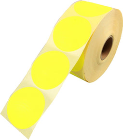 Etiket - Reclame-etiket - papier - permanent - ∅62mm - fluor/geel - rol à 1500 stuks