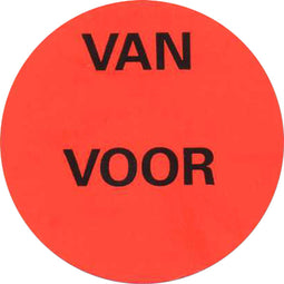 Etiket - Reclame-etiket - papier - Van/voor - permanent - ∅35mm - fluor/rood - rol à 2000 stuks
