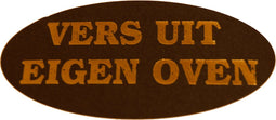 Etiket | Reclame-etiket | papier | Vers uit eigen oven | permanent | 60x30mm | zwart/goud | rol à 500 stuks