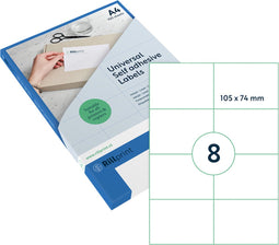 Etiket rillprint 105x74mm mat transparant 200st