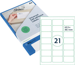 Etiket rillprint 63.5x38.1mm mat transparant 525st