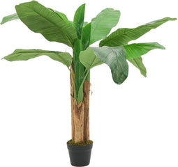 vidaXL - Kunstplant - bananenboom - 9 - bladeren - 120 - cm - groen