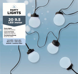 EDM lichtslinger - guinguette stijl - veelkleurig pastel - 20 LED lampjes - 12,5 m - 71625