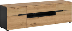 Furnilux Canu Lowboard - TV meubel - Praktische indeling - Bruin - 44x184x55cm