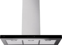 ETNA AB791RVS - RVS schouwkap met glasdesign front - 90 cm - A++