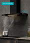 ETNA AB791ZT - Matzwarte schouwkap met glasdesign front - 90 cm - A++