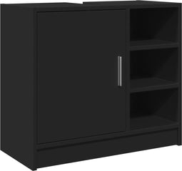 vidaXL - Wastafelkast - 63x29x55 - cm - bewerkt - hout - zwart